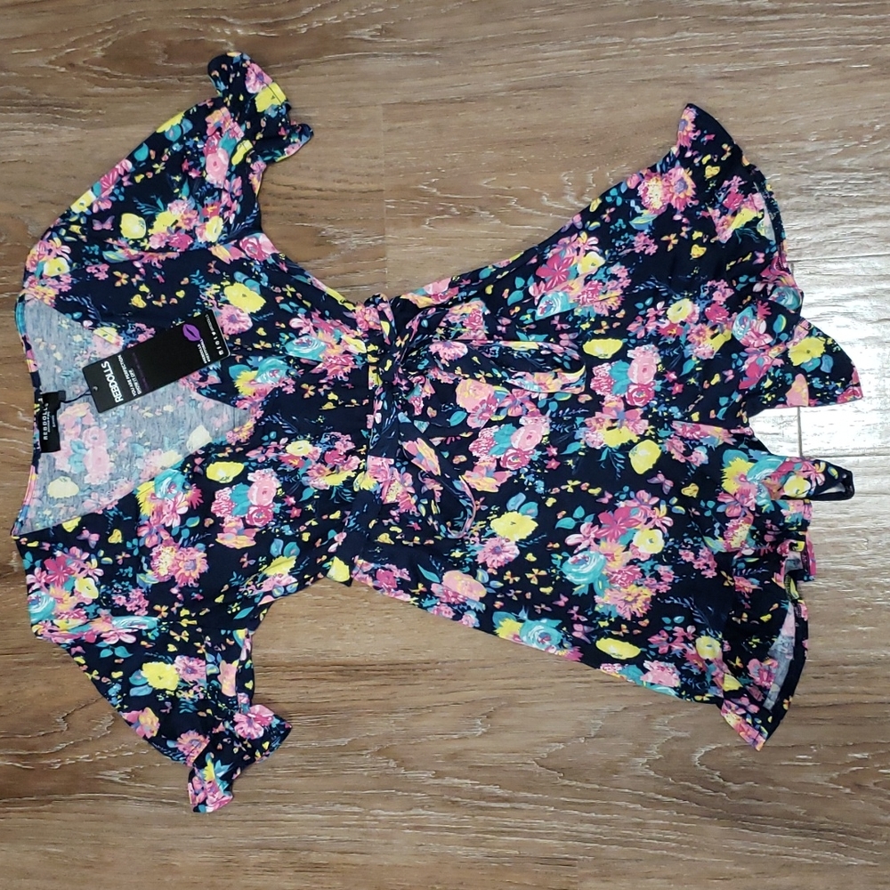(S) NWT Rebdolls "Summer Feelings" Floral Ruffle Hem Jumper Dainty Colorful